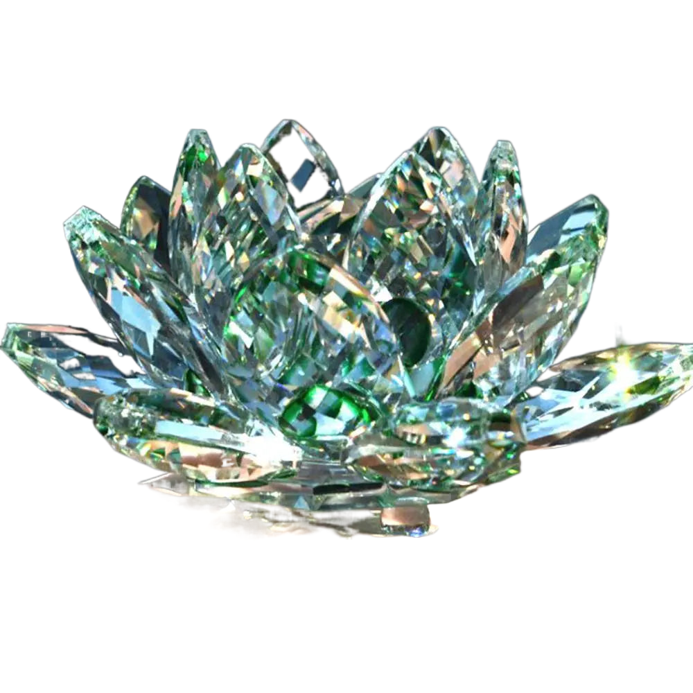 Kristall Lotusblumenfigur Heim Hochzeitsdekoration Glas Kunstsammlung Papiergewicht Bürotischornamente Souvenirs Geschenke