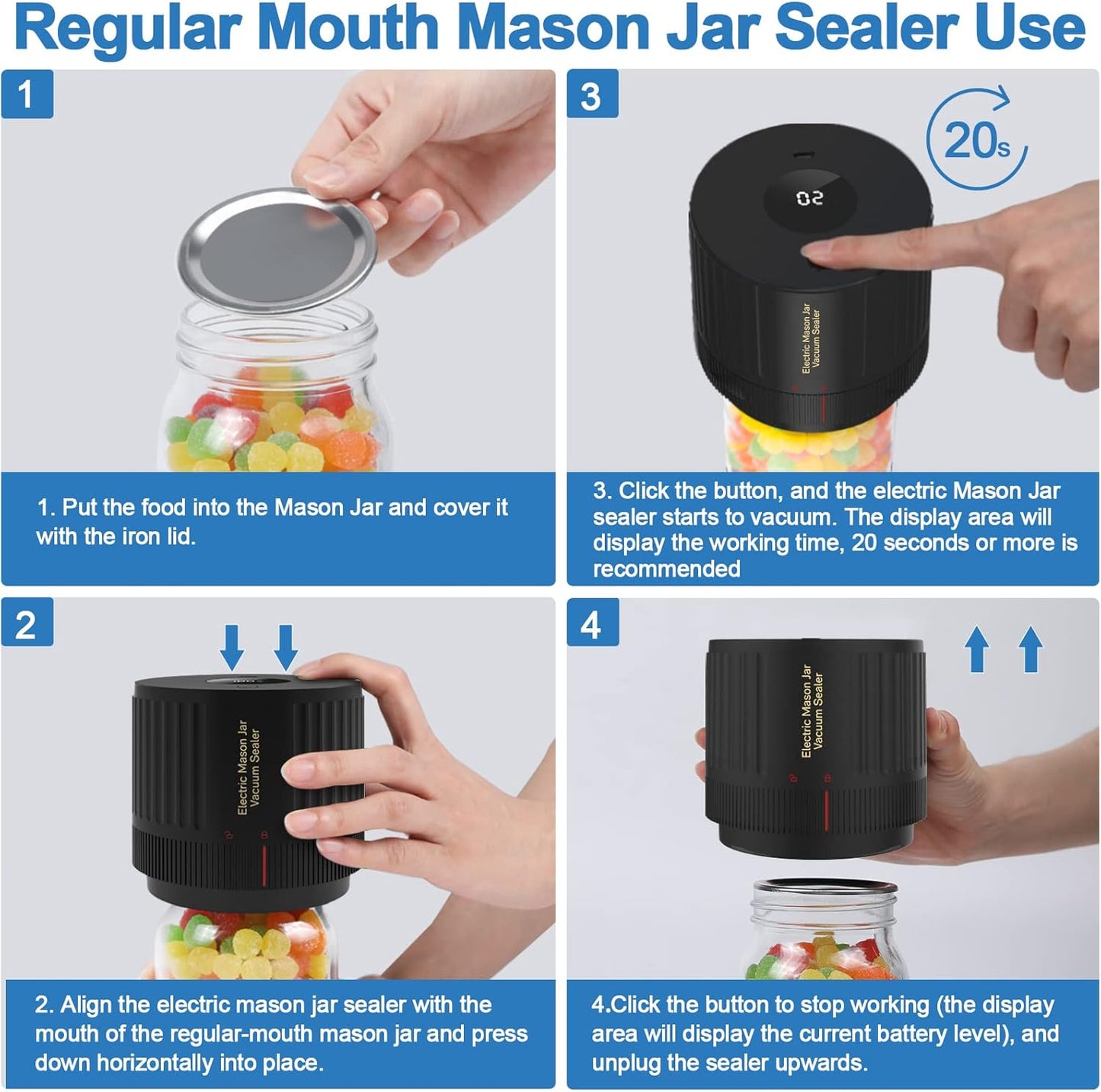 Elektrisches Mason Jar Vakuumierer Set - Bewahre Frische Schnell!