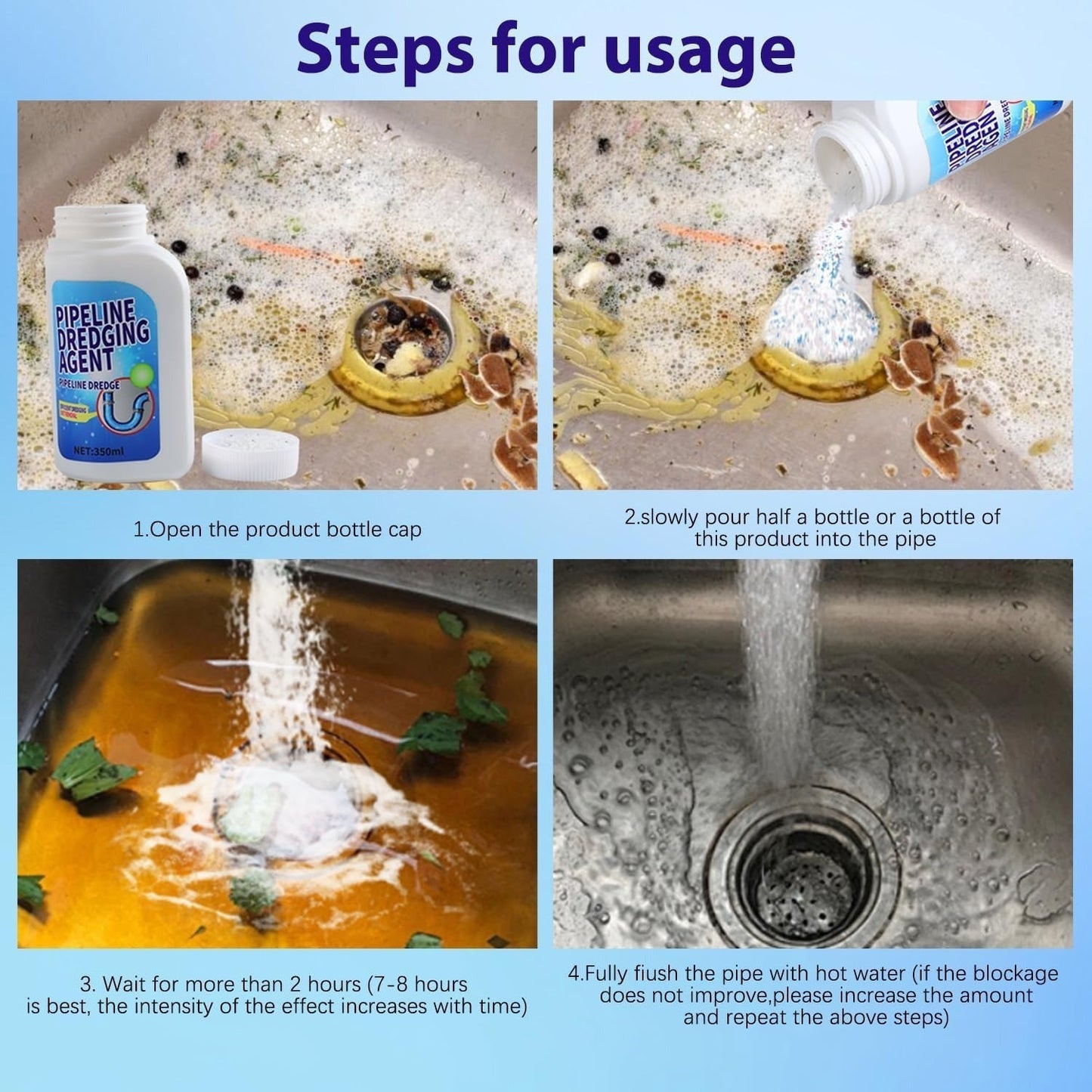 Frendorf | 350g Kraftvoller Abflussreiniger – Gegen Verstopfungen & 99 % der Keime