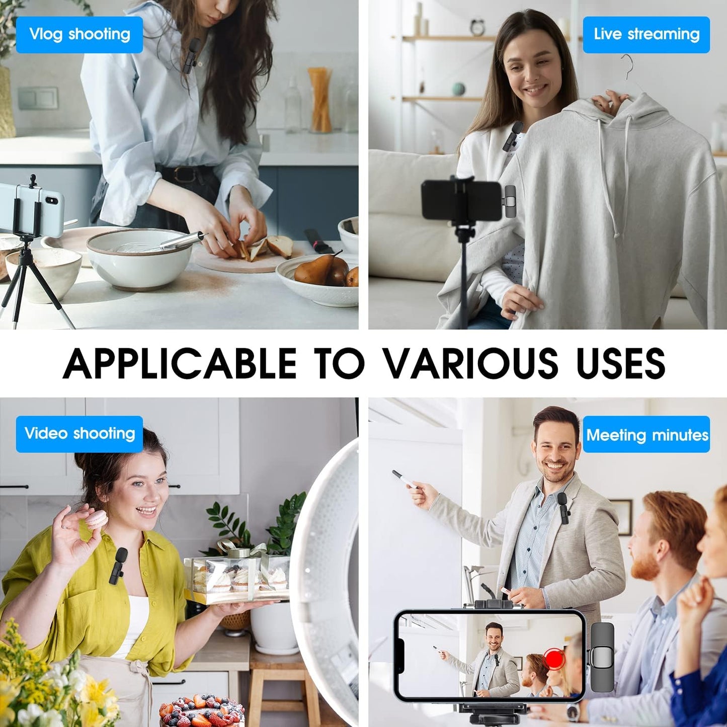 Frendorf | 2-Pack kabelloses Mikrofon für iPhone iPad