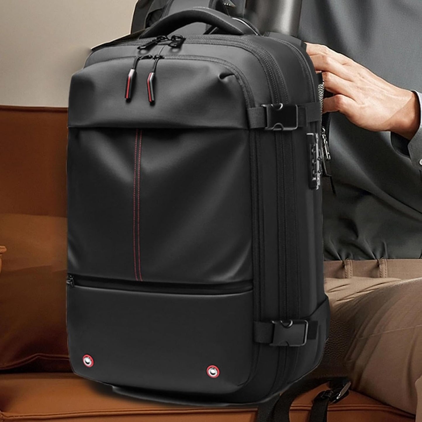 Frendorf | 17" Laptop Rucksack mit Vakuumkompression Leicht und Geräumig