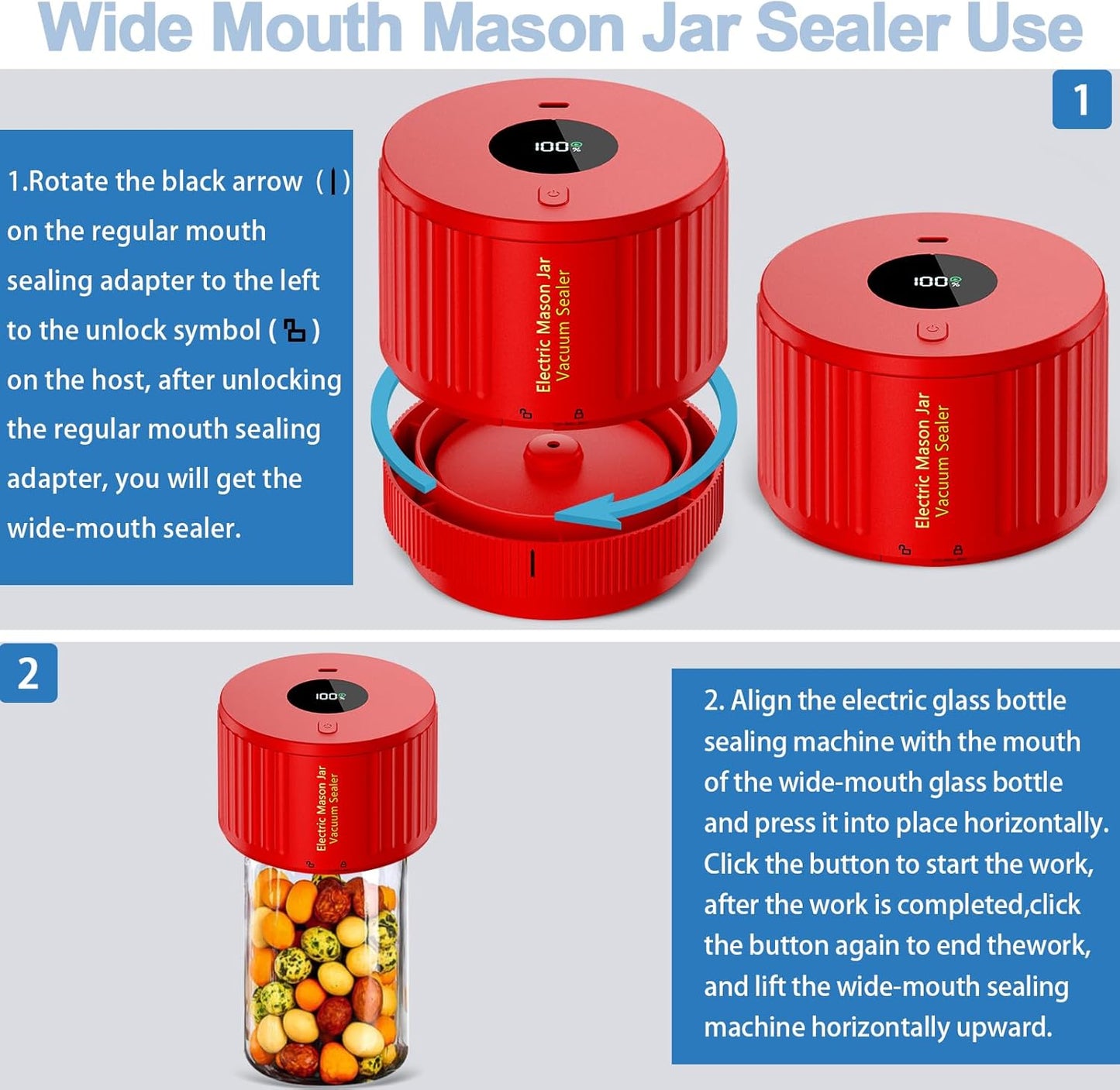 Elektrisches Mason Jar Vakuumierer Set - Bewahre Frische Schnell!