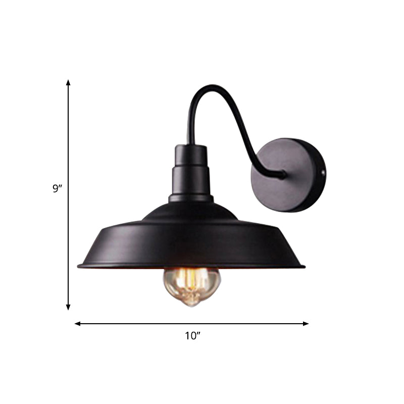 Frendorf | 2 Packs Barn Metal Wandverlichting Industrieel Retro 1 Hoofdlamp Keuken Wandlamp met Ganshalsarm in Zwart