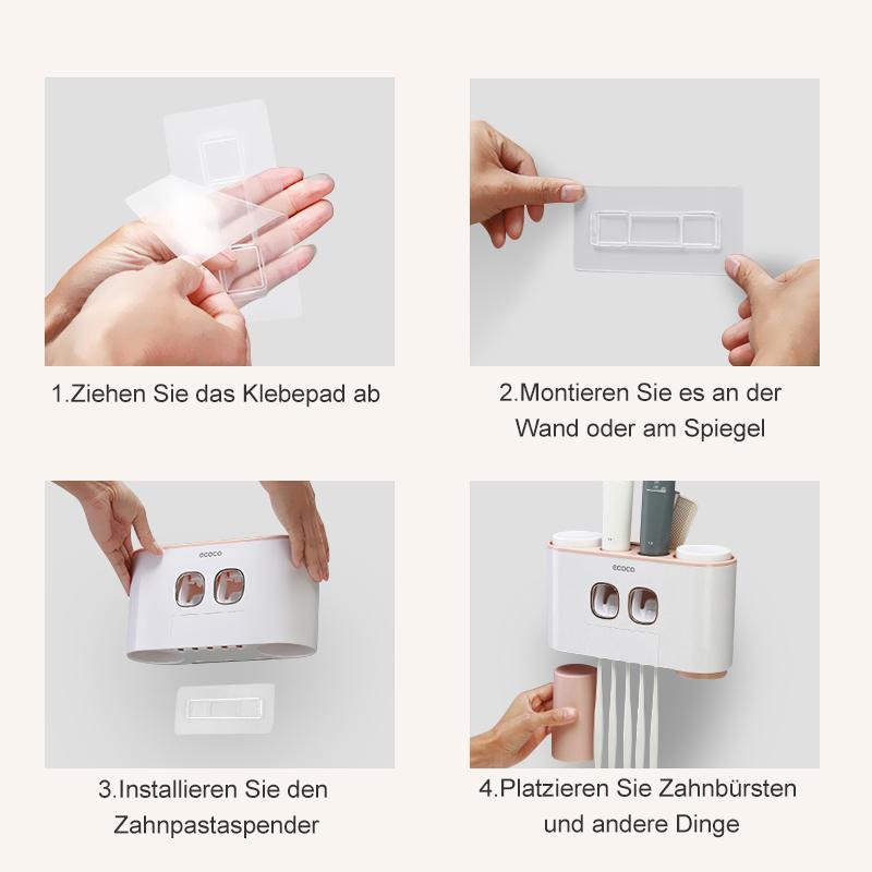 Frendorf | Automatischer Zahnbürstenhalter und Zahnpastaspender Set