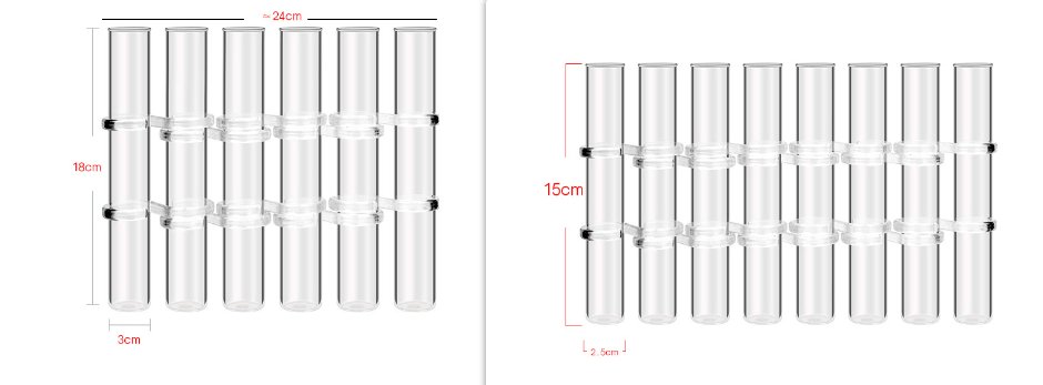 Flexibler Blumenvasen mit Scharnieren | Moderne Glasrohrvase