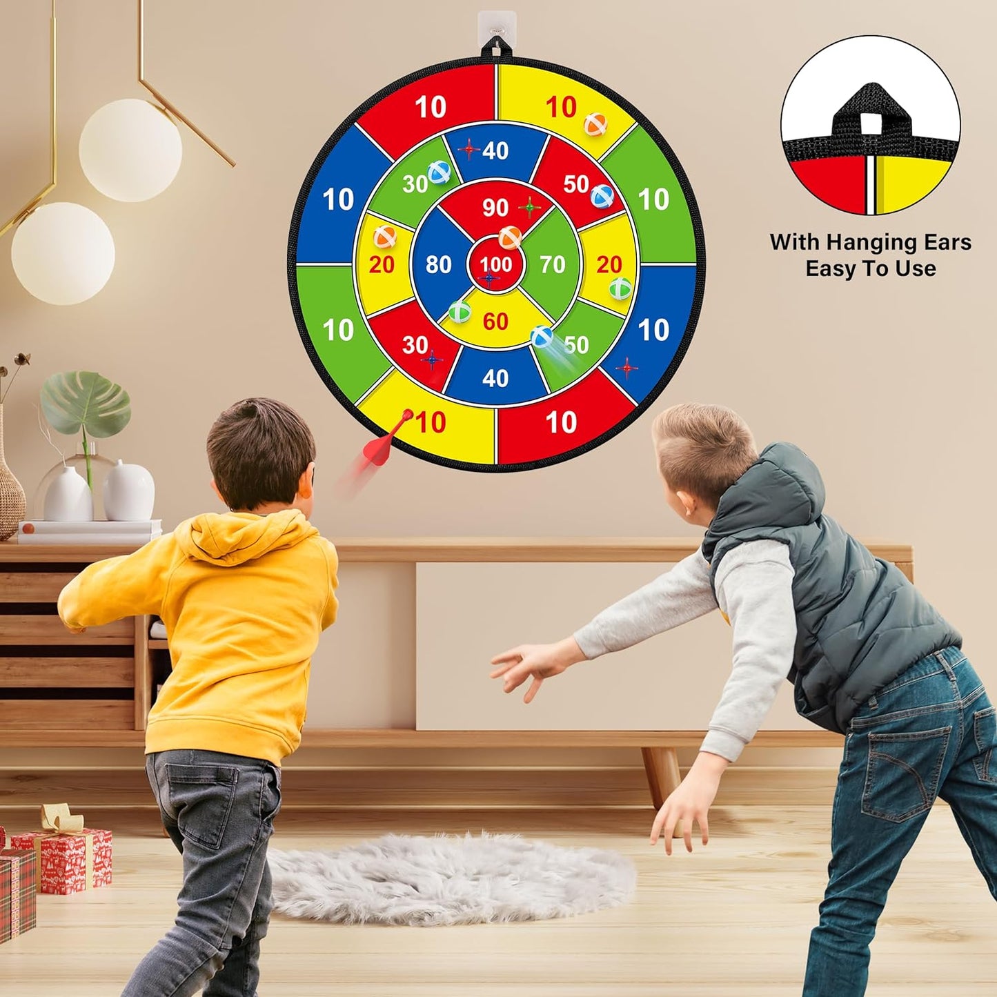 Frendorf | Großes doppelseitiges Dartboard für Kinder – Spielen, Lernen und Entspannen