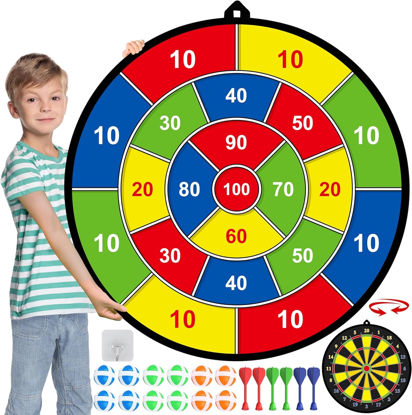 Frendorf | Großes doppelseitiges Dartboard für Kinder – Spielen, Lernen und Entspannen
