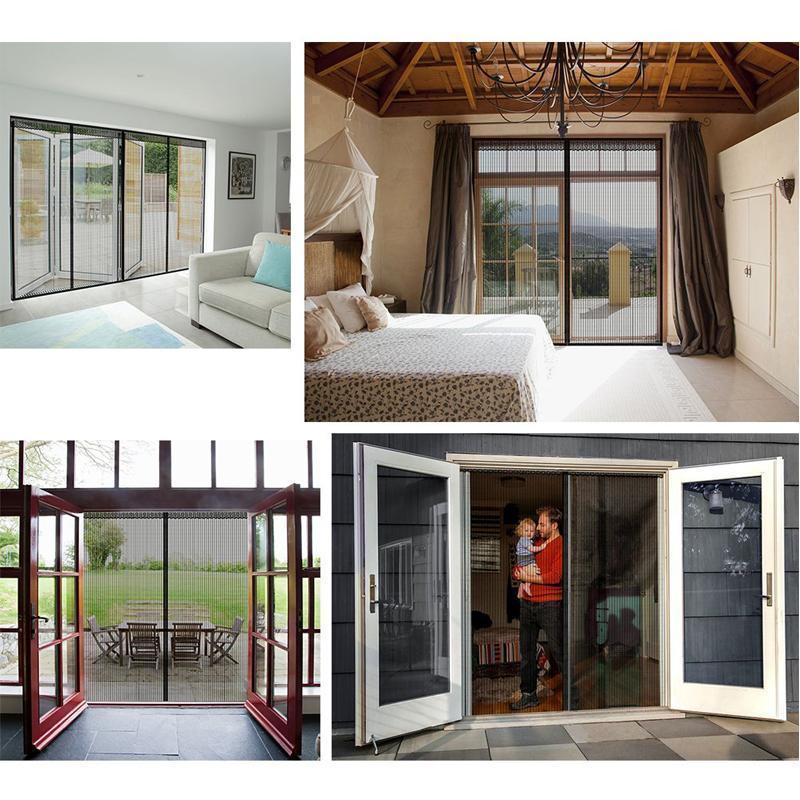 Magnetische Fliegengittertür mit durchgehendem Klettverschluss