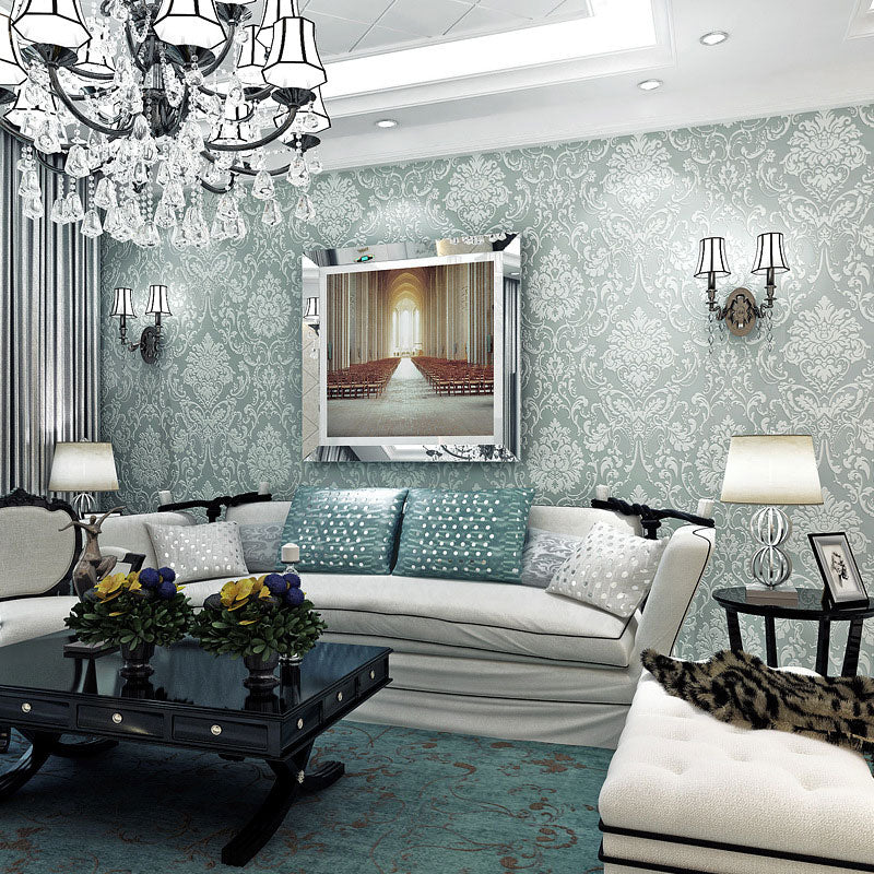 Frendorf | 33-Fuß x 20,5-Zoll Tapete Nordische Luxus 3D-Effekt Damast Design Wandbelag, ungeraut