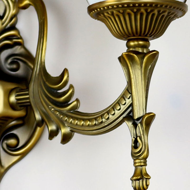 Frendorf | Barokke Kom Wandlamp Verlichting Glas-in-lood 1 Hoofd Wandlicht Armatuur in Blauw voor Slaapkamer