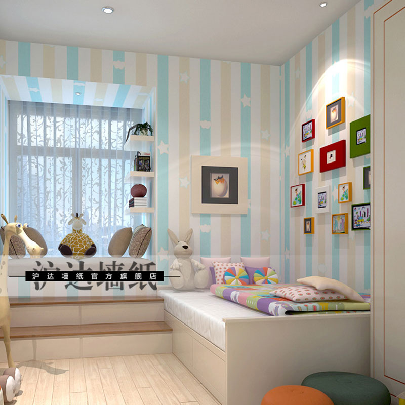 Frendorf | 20.5" x 33' Streifen-Tapete für das Kinderzimmer Modernismus Wolken Wanddekoration in sanften Farben, wasserabweisend