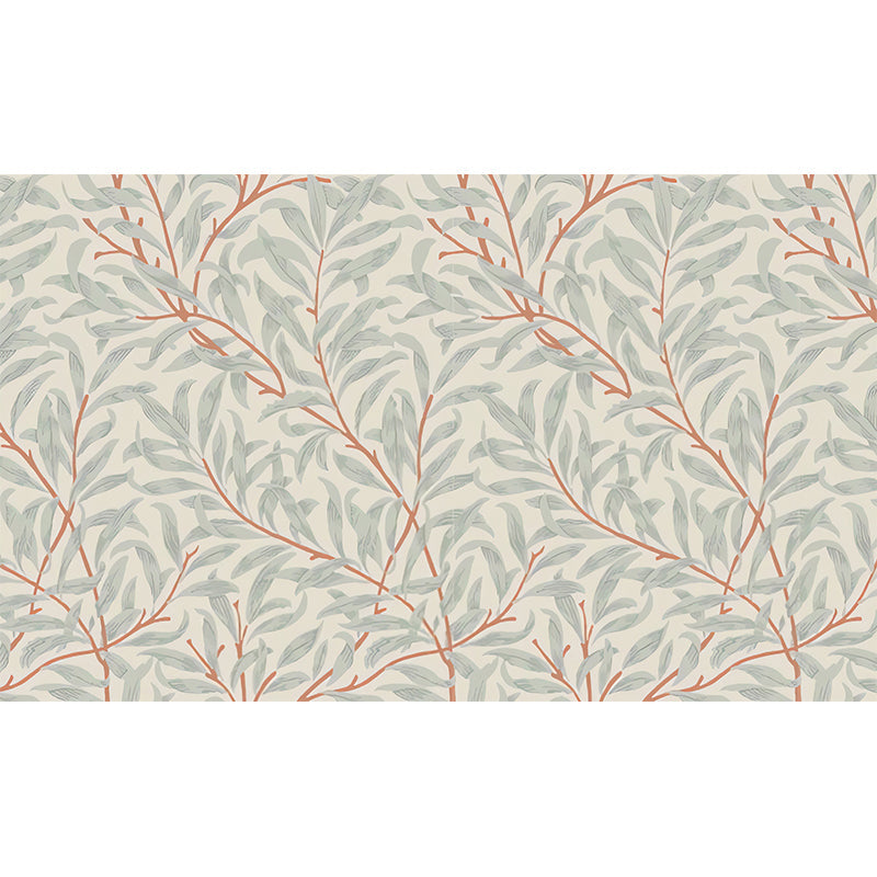 Frendorf | Beige und grüne Pflanzenmural personalisierte Größe Blätter Wandverkleidung für Akzentwand