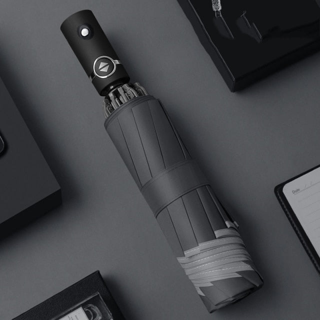 Frendorf | Automatischer Umkehr-LED-Licht faltbarer Regenschirm