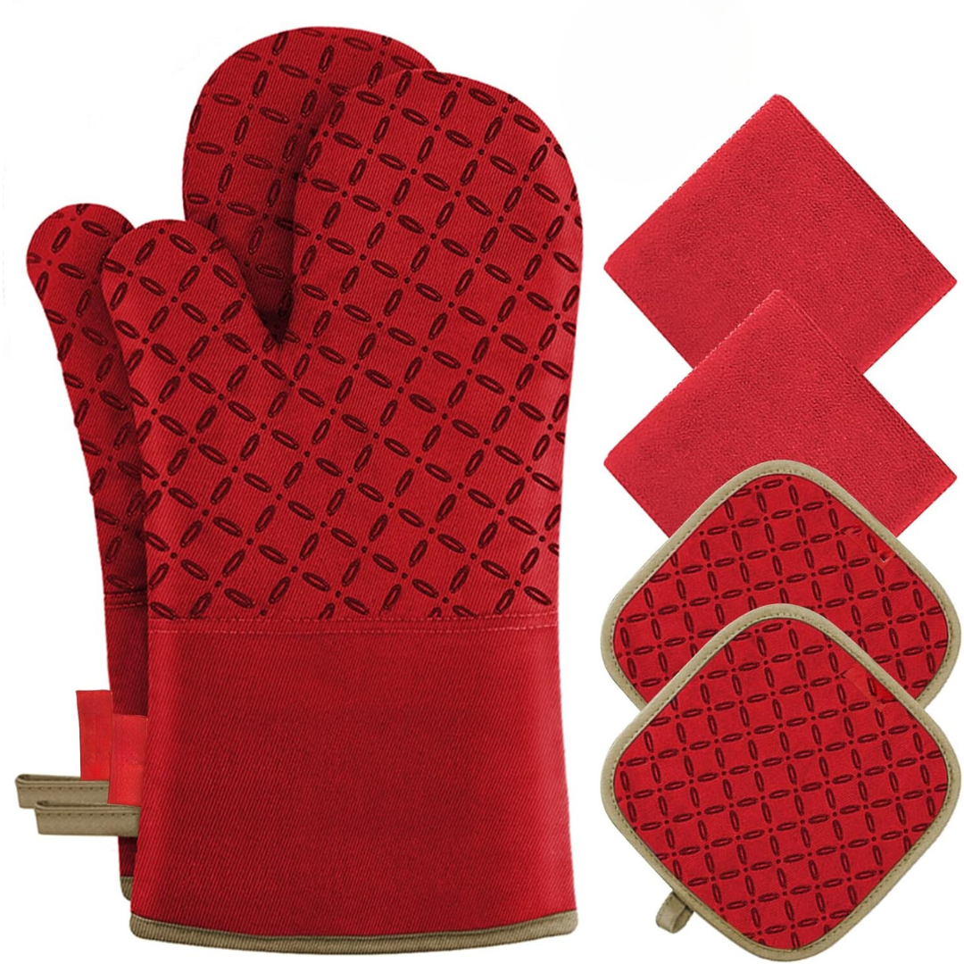 Frendorf | GripTiva HeatSet | Silikon-Ofenhandschuhe 6-teilig | Hitzebeständig bis 260 °C