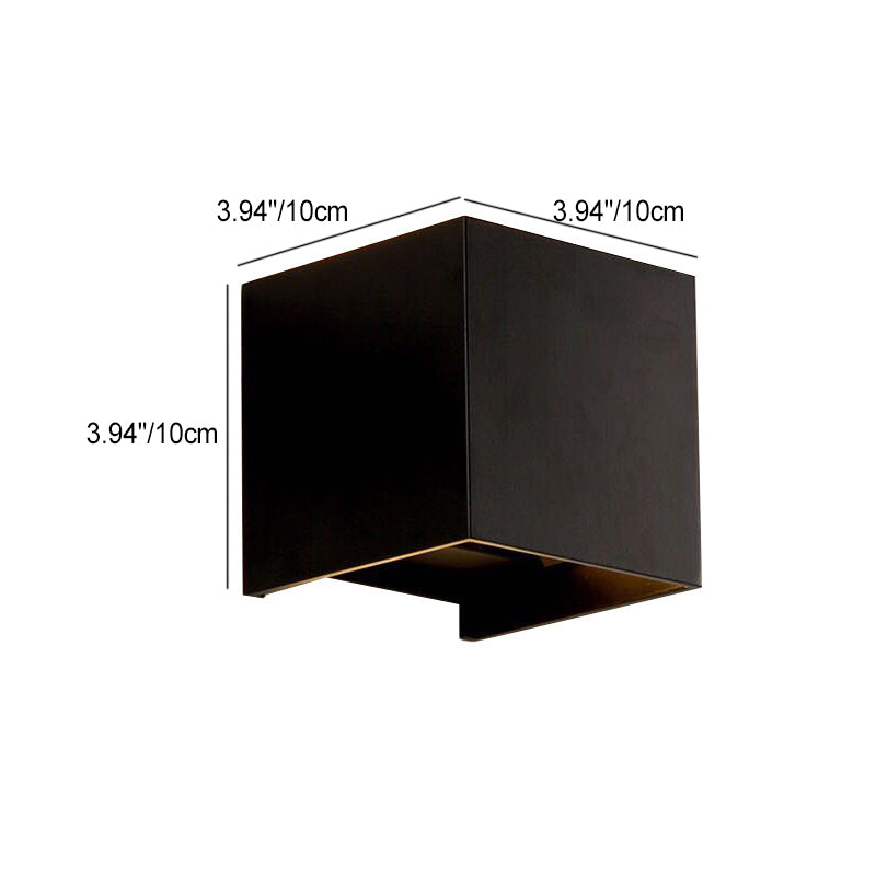 Moderne Minimalistische Wasserdichte Würfel Oben Unten Aluminium Glas Induktions-LED-Wandleuchte Lampen Für Schlafzimmer