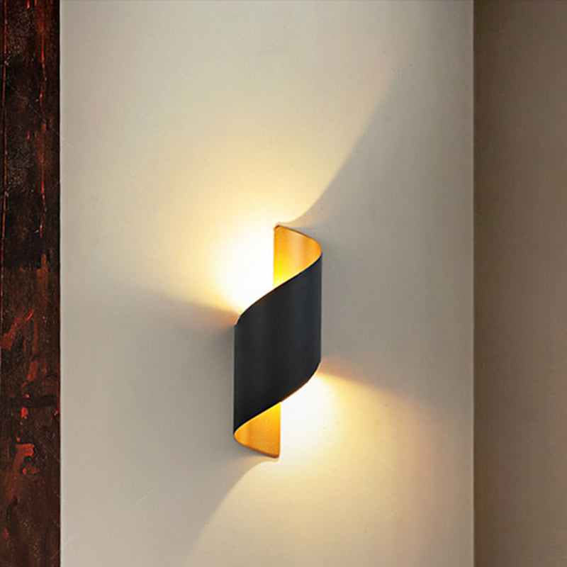 Moderne Minimalistische Wasserdichte Spiral Aluminium Acryl LED Wandleuchte für Schlafzimmer