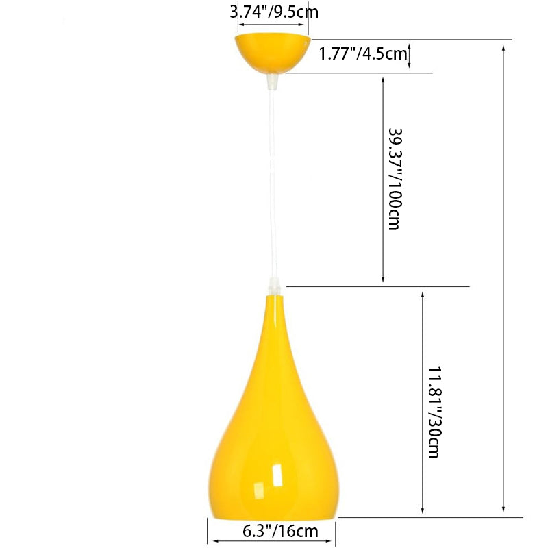 nordische Eisen Holz Aluminium Kürbis Wasser Tropfen 1-Licht Pendelleuchte für Esszimmer