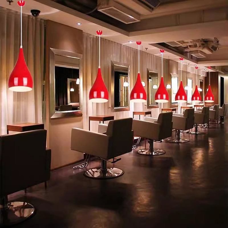 nordische Eisen Holz Aluminium Kürbis Wasser Tropfen 1-Licht Pendelleuchte für Esszimmer