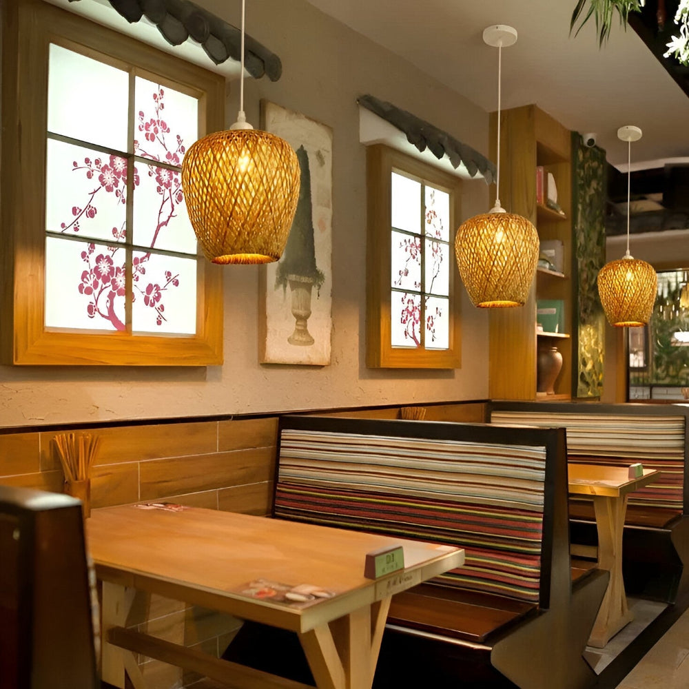 Frendorf | Bohemian Rattan Hängelampe - Stilvolle und Umweltfreundliche Pendelleuchte für die Wohnkultur