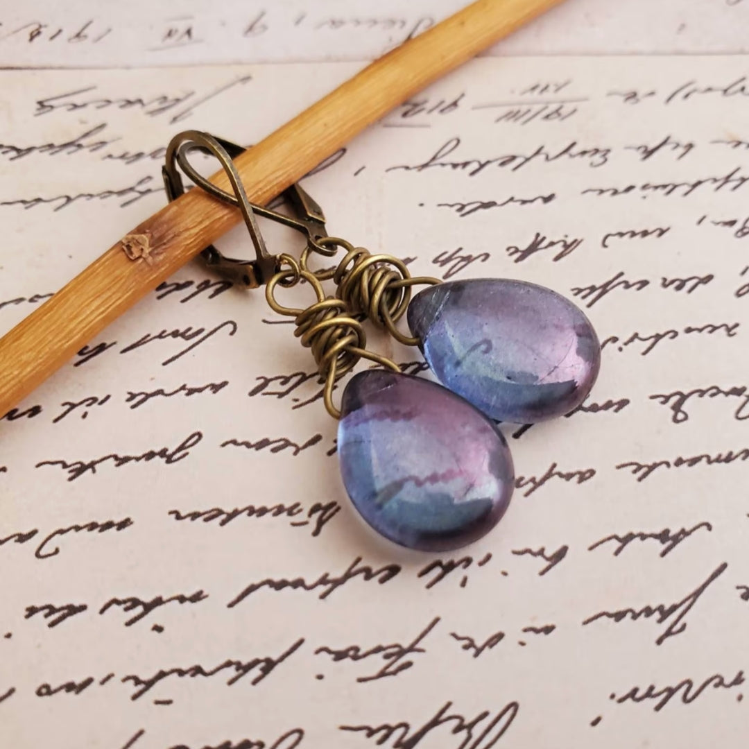 Frendorf | Boho Kosmische Kristall Tropf Ohrringe in Gold