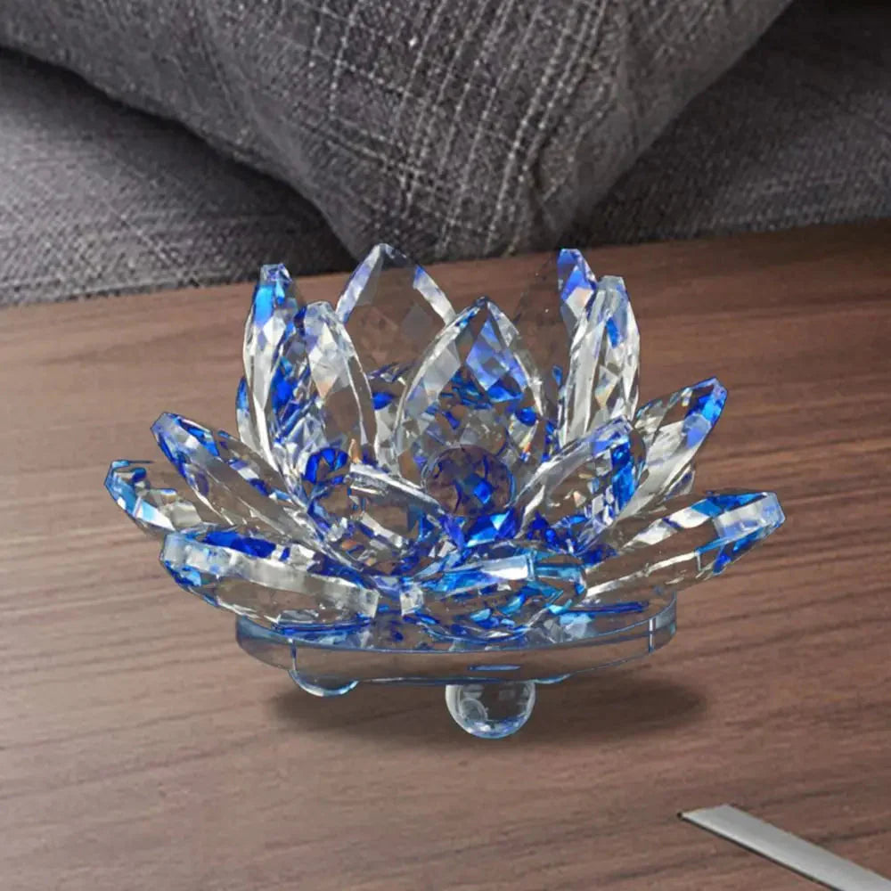 Kristall Lotusblumenfigur Heim Hochzeitsdekoration Glas Kunstsammlung Papiergewicht Bürotischornamente Souvenirs Geschenke