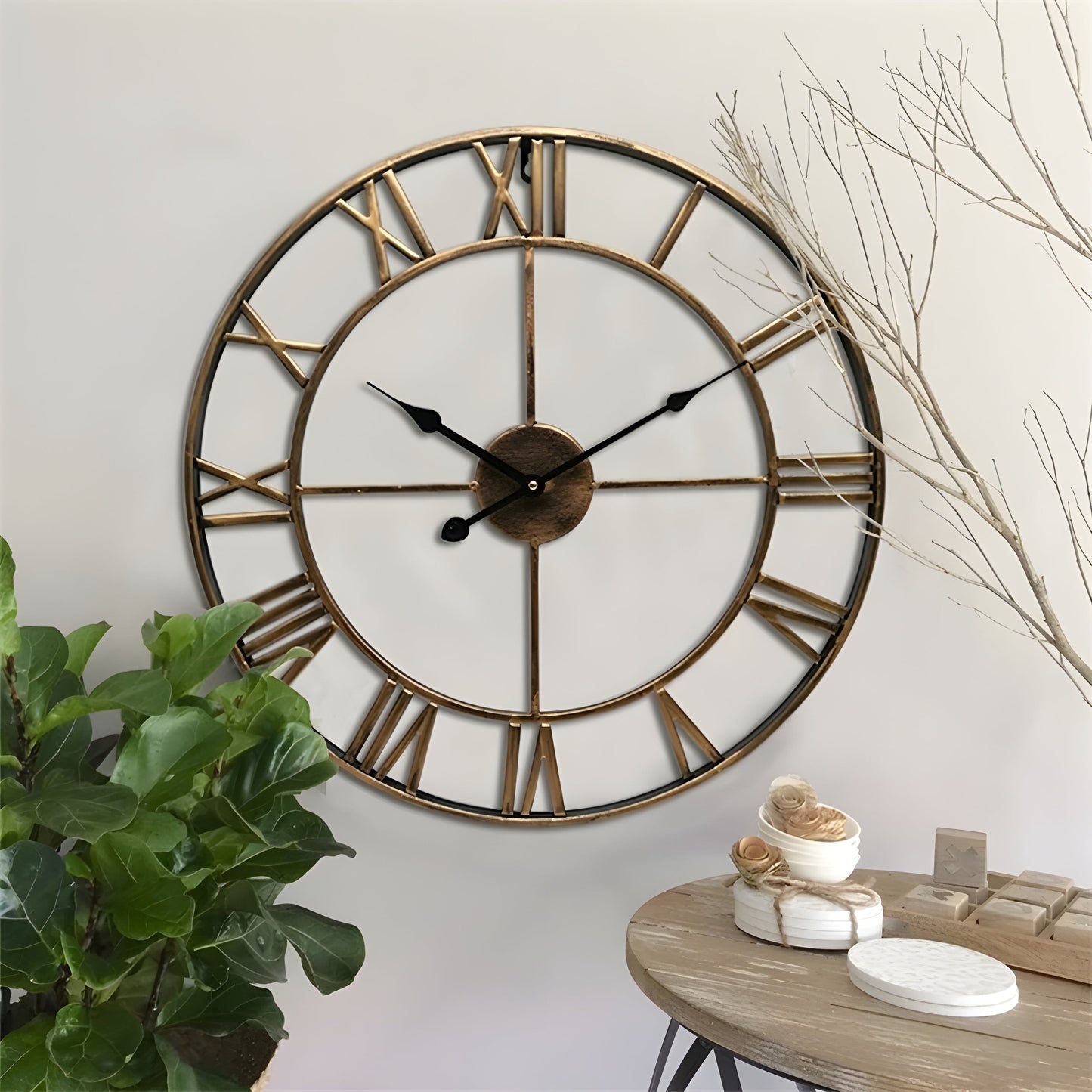 Römische Ziffern Eisen Kunst Wand Uhr