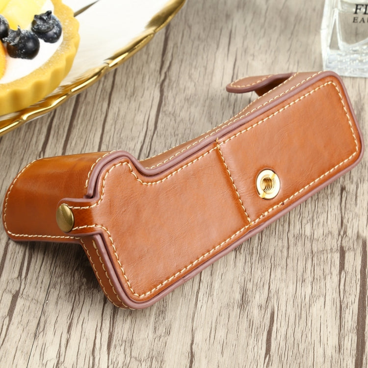 Frendorf | 1/4 inch Draad PU Leren Camera Halve Case Basis voor FUJIFILM X-T4 (Bruin)