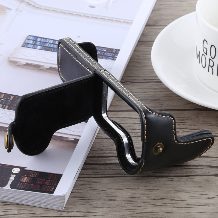 Frendorf | 1/4 inch Draad PU Leer Camera Halve Case Basis voor Canon EOS M5 (Zwart)