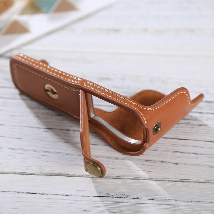 Frendorf | 1/4 inch Draad PU Leer Camera Halve Case Basis voor Sony ILCE-5100 / A5100 (Bruin)