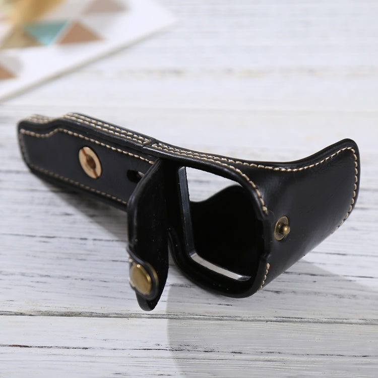 Frendorf | 1/4 inch Thread PU Leder Kamera Halbtasche Basis für Sony ILCE-6000 / A6000 (Schwarz)