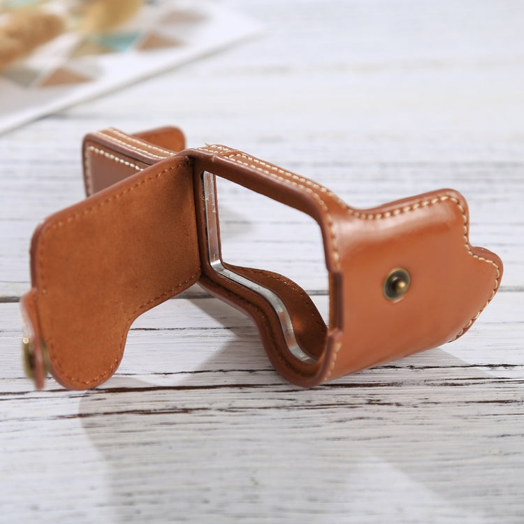 Frendorf | 1/4 inch Draad PU Leer Camera Halve Case Basis voor Canon EOS M3 (Bruin)