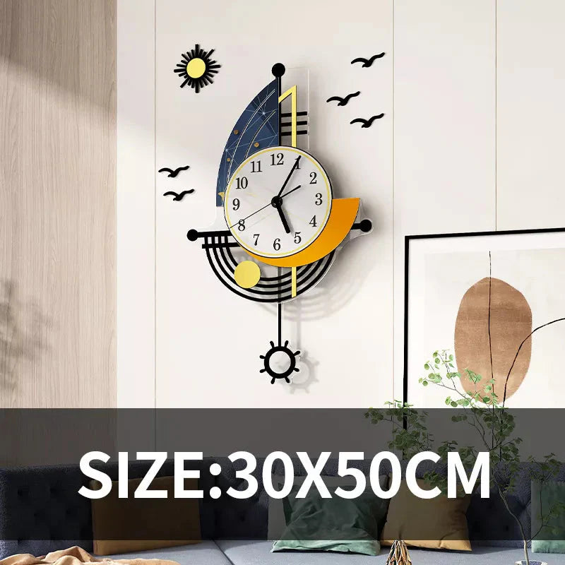 Dekorative Wanduhr Navigation Segelboot Kreatives Design Uhr Innenuhr Dekoration Wohnzimmer Hintergrund Wanddeko
