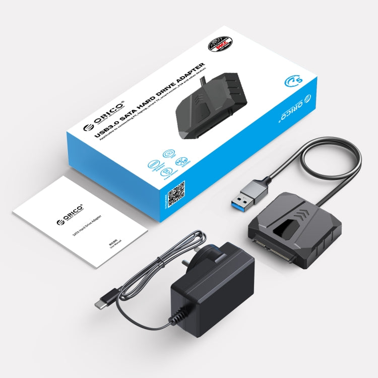 Frendorf | ORICO UTS2 USB 3.0 2,5-Zoll SATA HDD Adapter mit 12V 2A Netzadapter, Kabellänge: 1m (EU-Stecker)