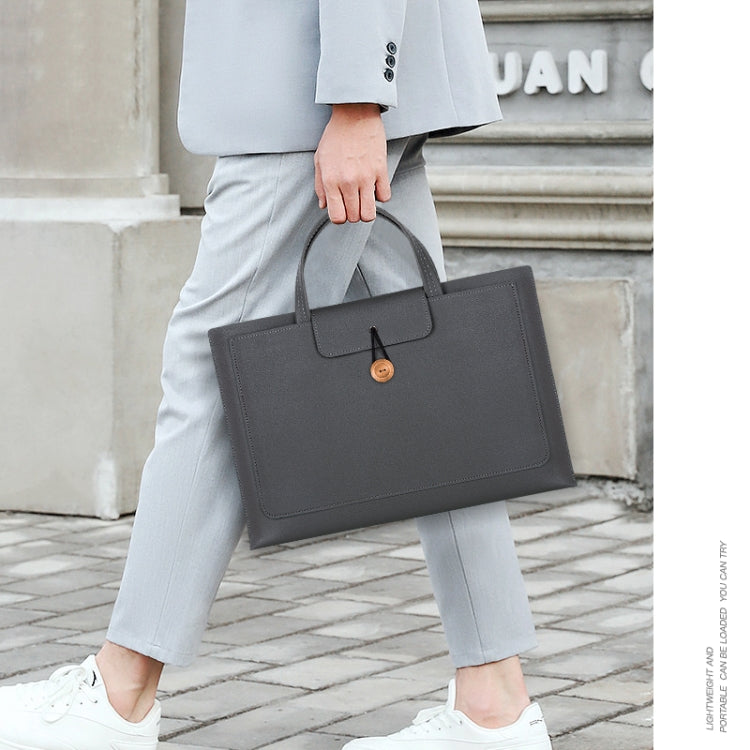 Frendorf | 13-14 Zoll Universal Elastischer Faden Knopf Tragbare Laptop Innen Tasche (Braun)