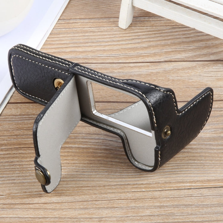 Frendorf | Voor Canon EOS 200D II / 200D Buffalo Textuur PU Leer Camera Halve Case Basis (Zwart)