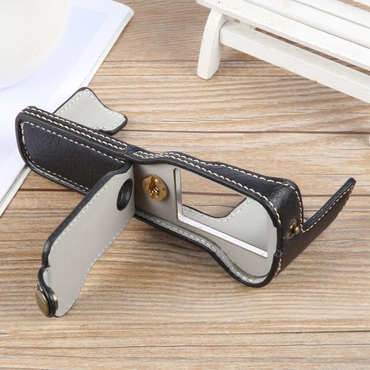 Frendorf | Für FUJIFILM X-T1 Buffalo Texture PU Leder Kamera Halbtasche Basis (Schwarz)