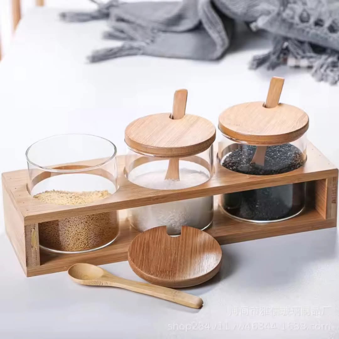 Frendorf | 3-teiliges Vorratsbehälterset mit Bambusdeckel