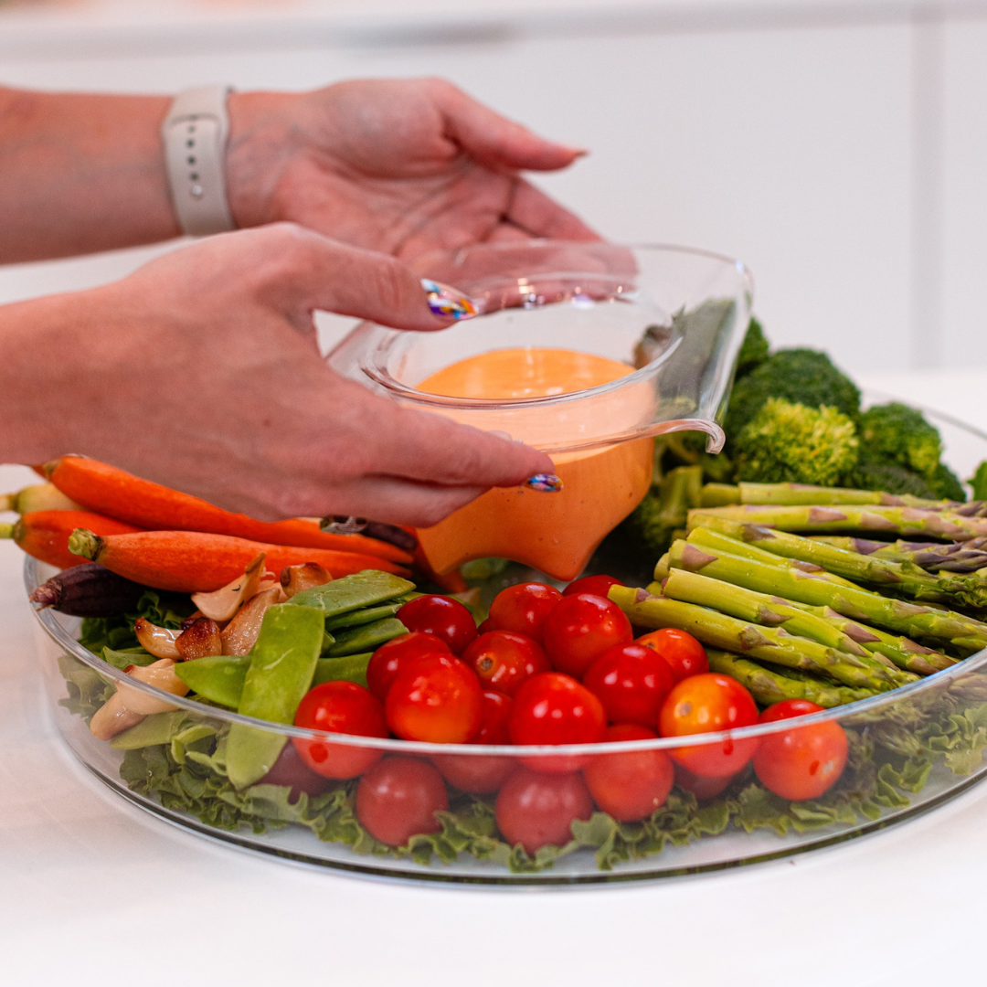 Frendorf | 15" runder Tablett mit Griffen