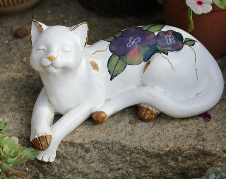 schlafende katze garten statue