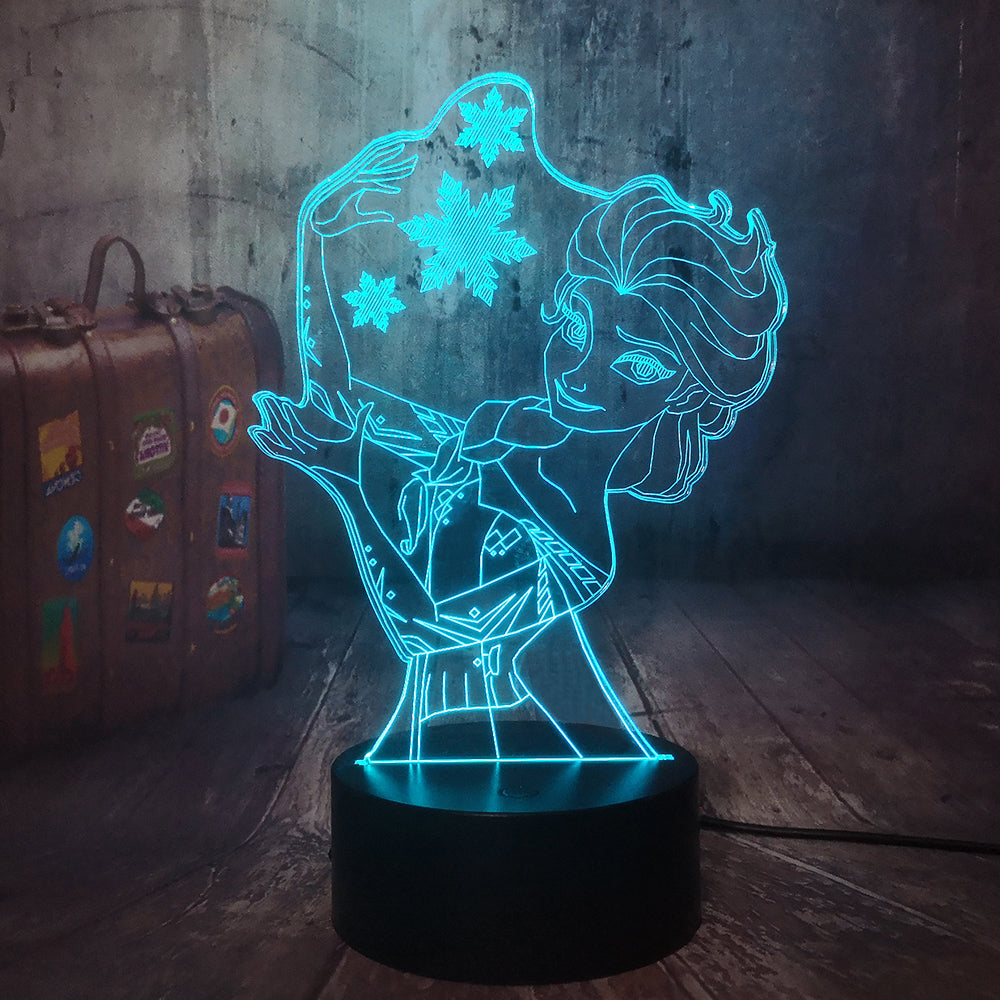 3D-Lampe Die Eiskönigin Elsa