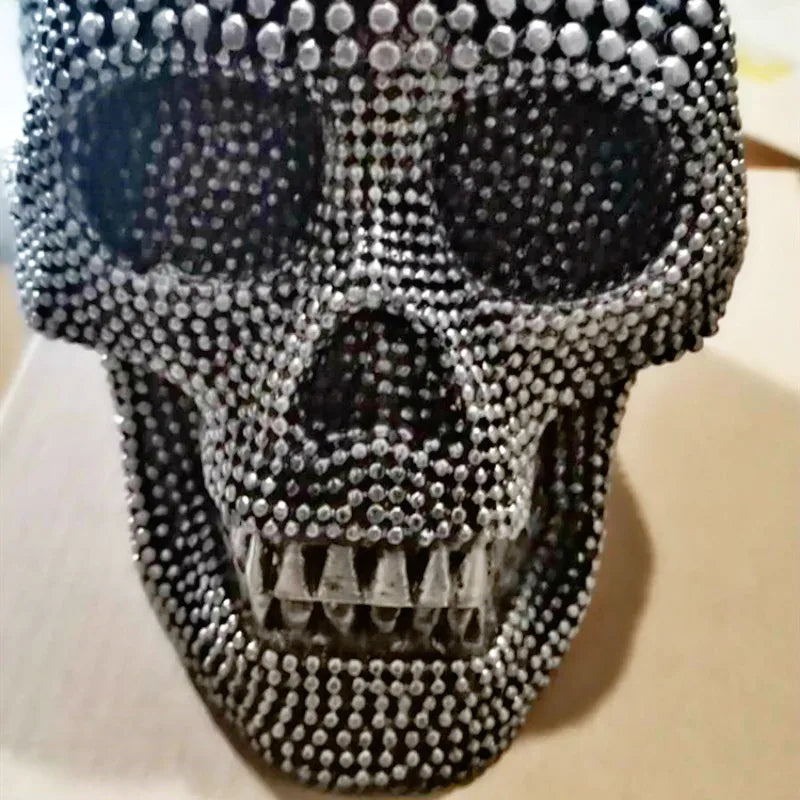 BUF Große Silber/Gold Schädel Statue Harz Handwerk Dekorative Ornamente Halloween Dekoration Skulptur Wohnkultur Figuren