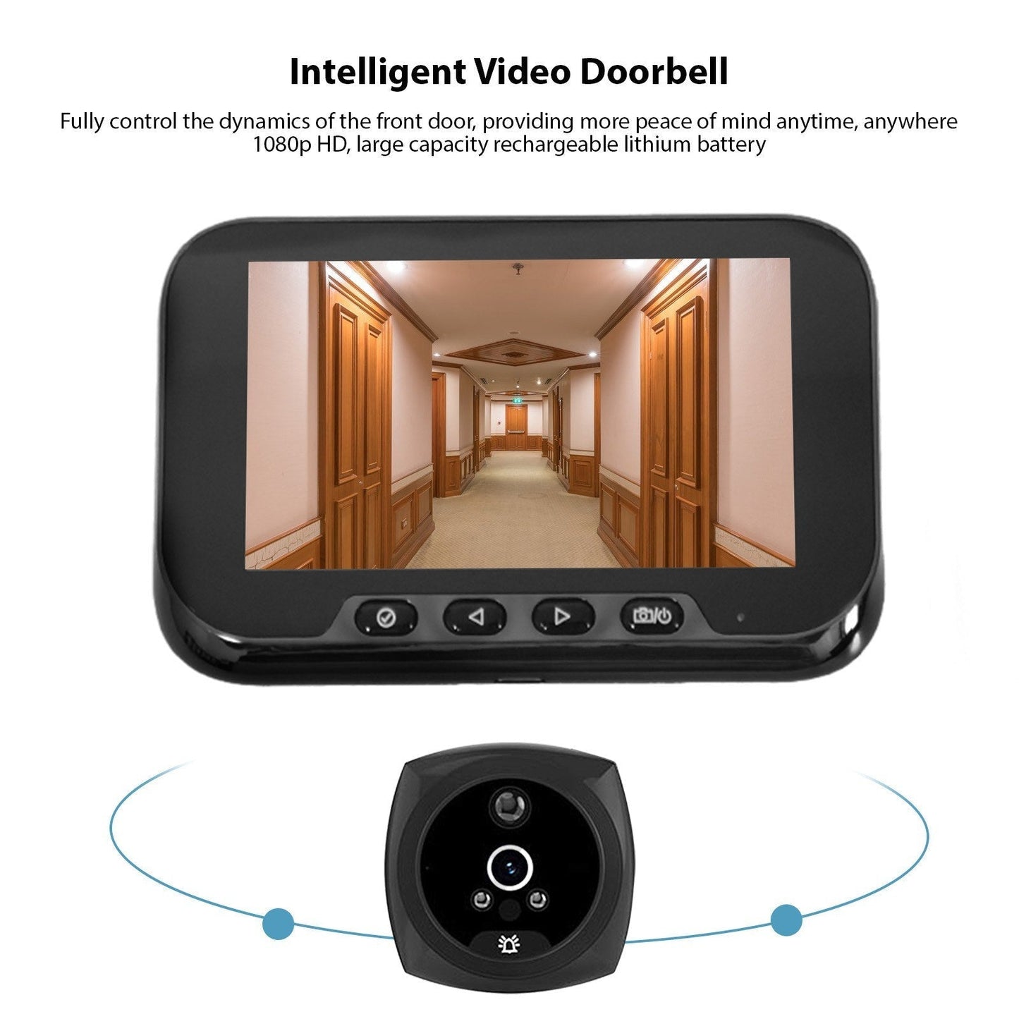 2MP Smart Türspion Kamera Türglocke mit 4,5-Zoll LCD für Wohnungssicherheit