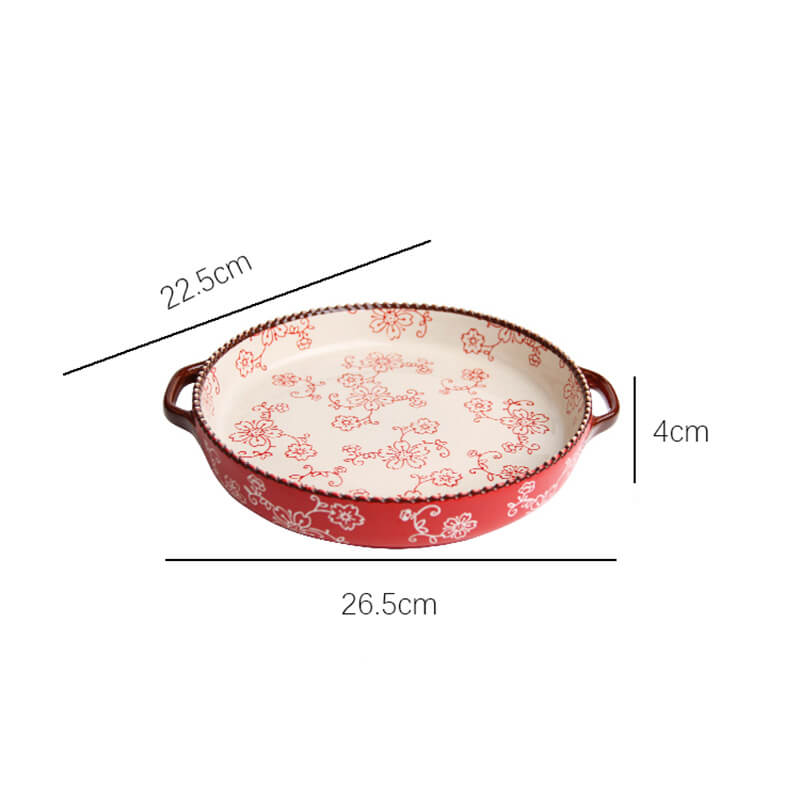 Handbemalte Kirschblütenkeramik-Backform