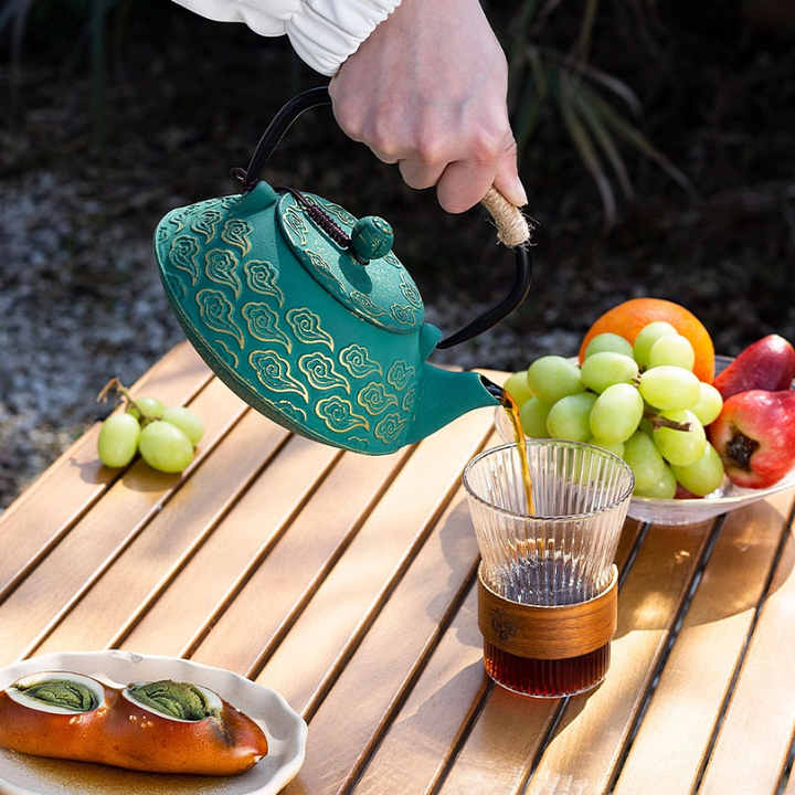 Frendorf | 1200 Gusseisen Emaille Teekanne Teekanne Teal