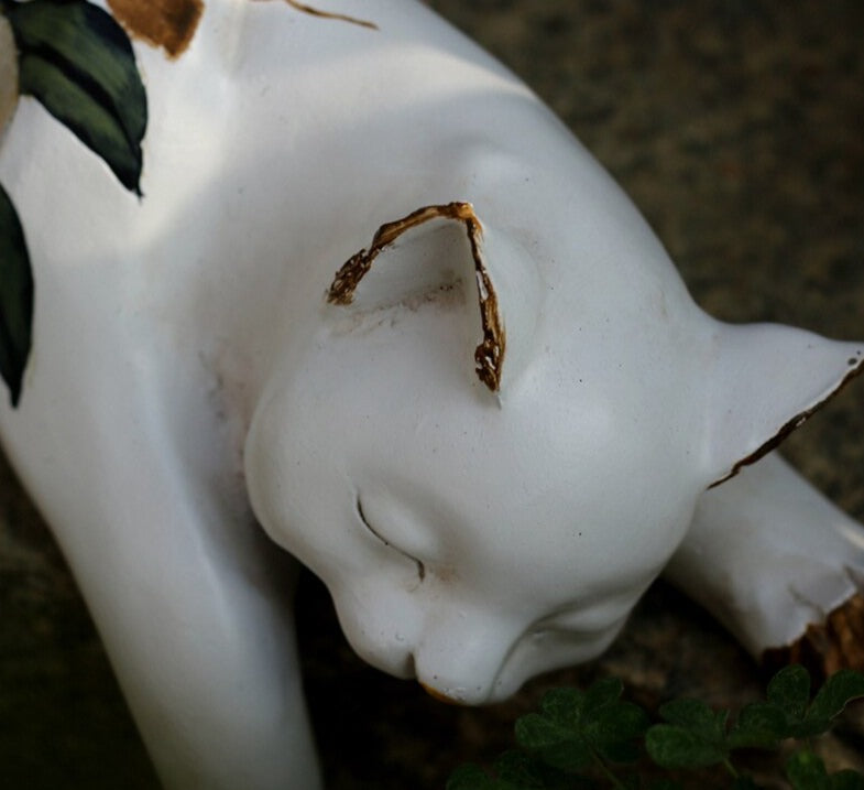 schlafende katze garten statue