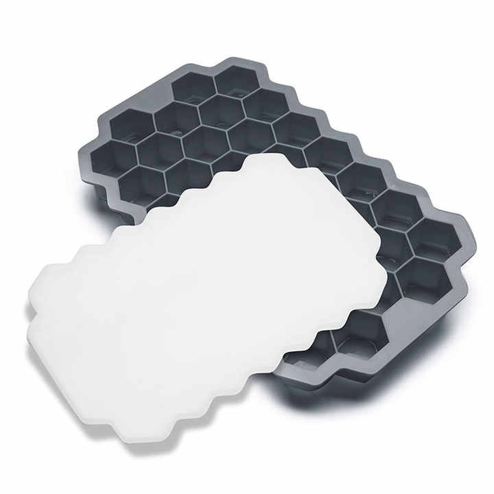 Frendorf | Benutzerdefinierte umweltfreundliche 6 Fächer runde Silikon-Eiswürfelschalenform mit Deckel Eiskugel-Maker Schwarz Rund