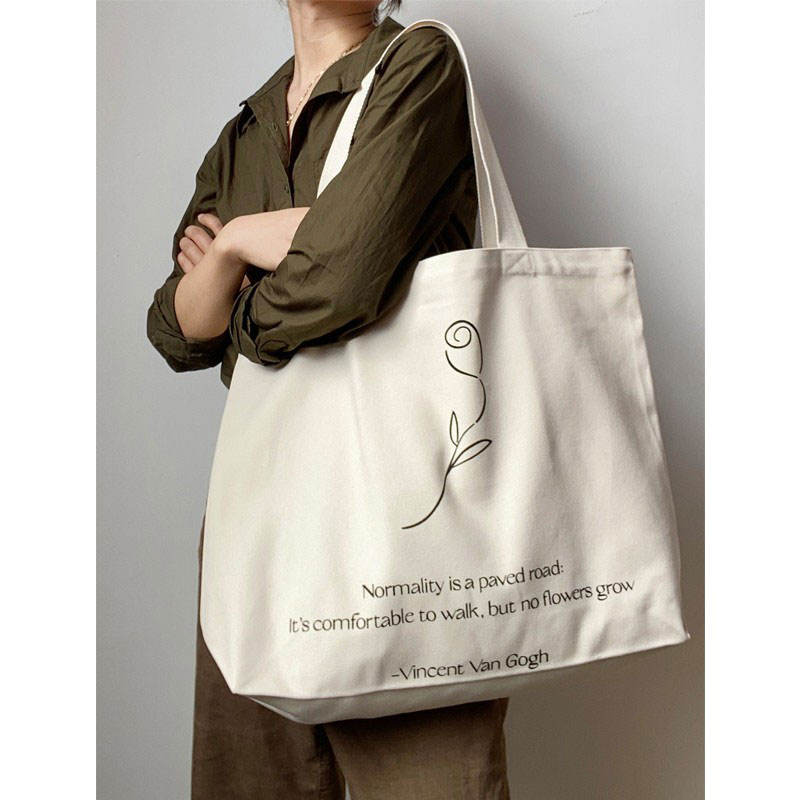 Frendorf | benutzerdefiniertes 12oz-Leinenmaterial Logo Übergröße Damen Große Wochenende Leinen Baumwolle Einkaufstasche Frauen Mode Handtasche