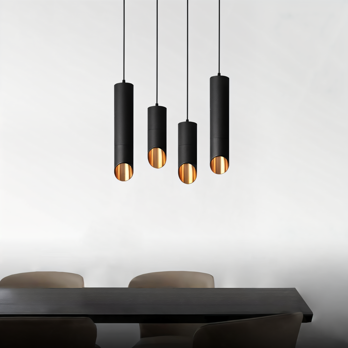 Frendorf | Uniqlux Tube Pendelleuchte - Moderne Schwarz/Weiß Aluminium LED Hängelampe