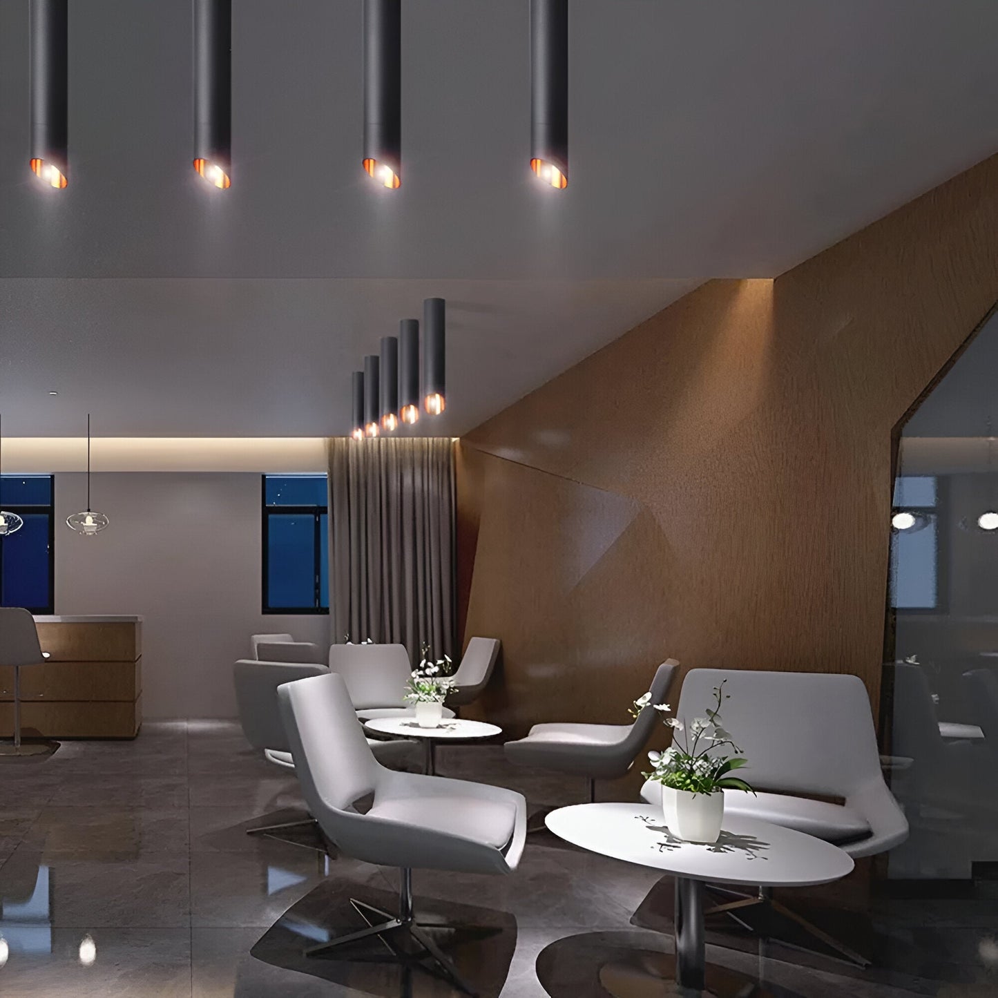 Frendorf | Uniqlux Tube Pendelleuchte - Moderne Schwarz/Weiß Aluminium LED Hängelampe