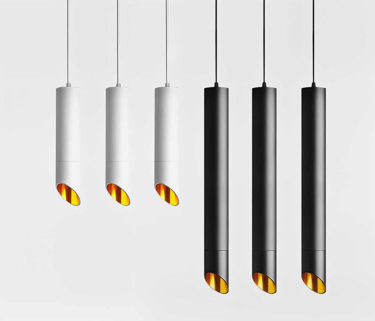 Frendorf | Uniqlux Tube Pendelleuchte - Moderne Schwarz/Weiß Aluminium LED Hängelampe